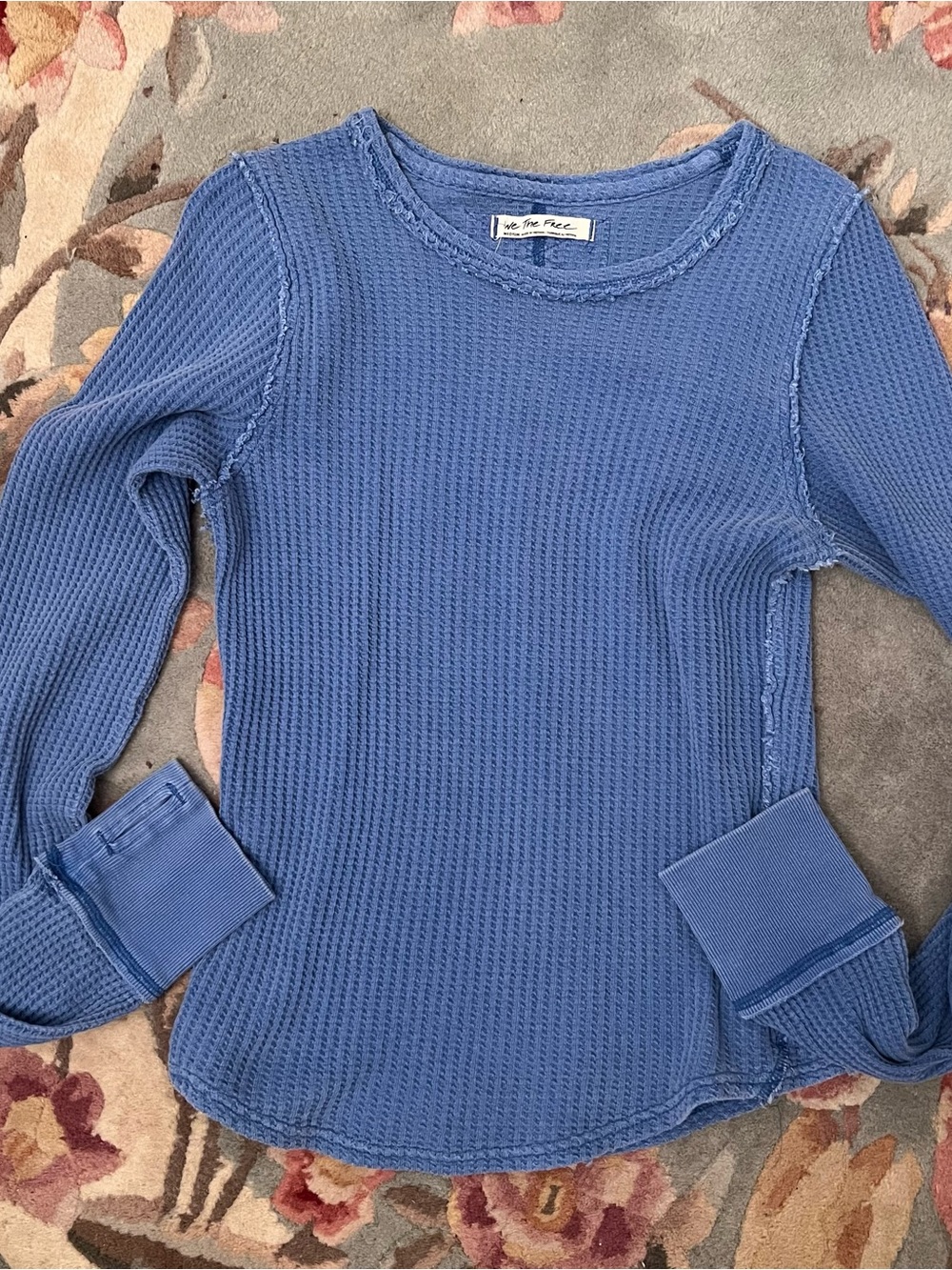 Free People Medium Blue Shirt top long sleeve